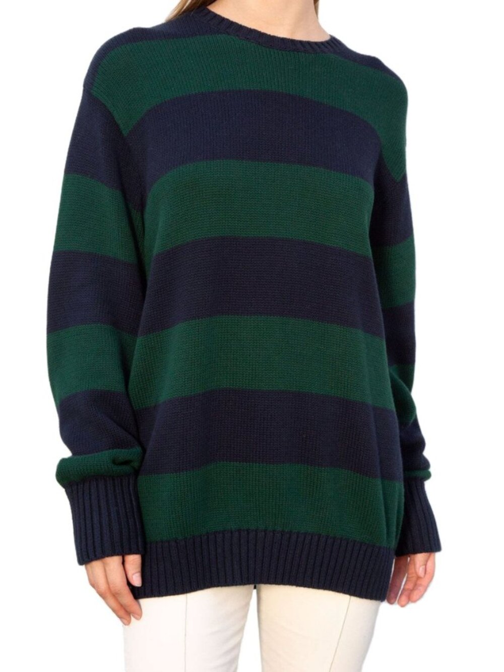 Women Y2K Striped Sweater Knit Oversized Long Sleeve Pullover Sweaters 90S